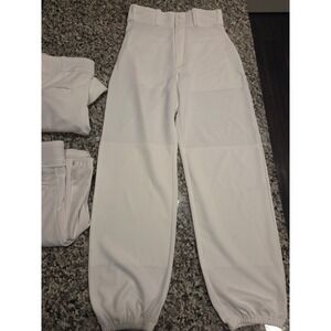 Lot of 3 Alleson‎ Athletic Mens Wht Baseball Pants Adult Small Elastic Bottom
